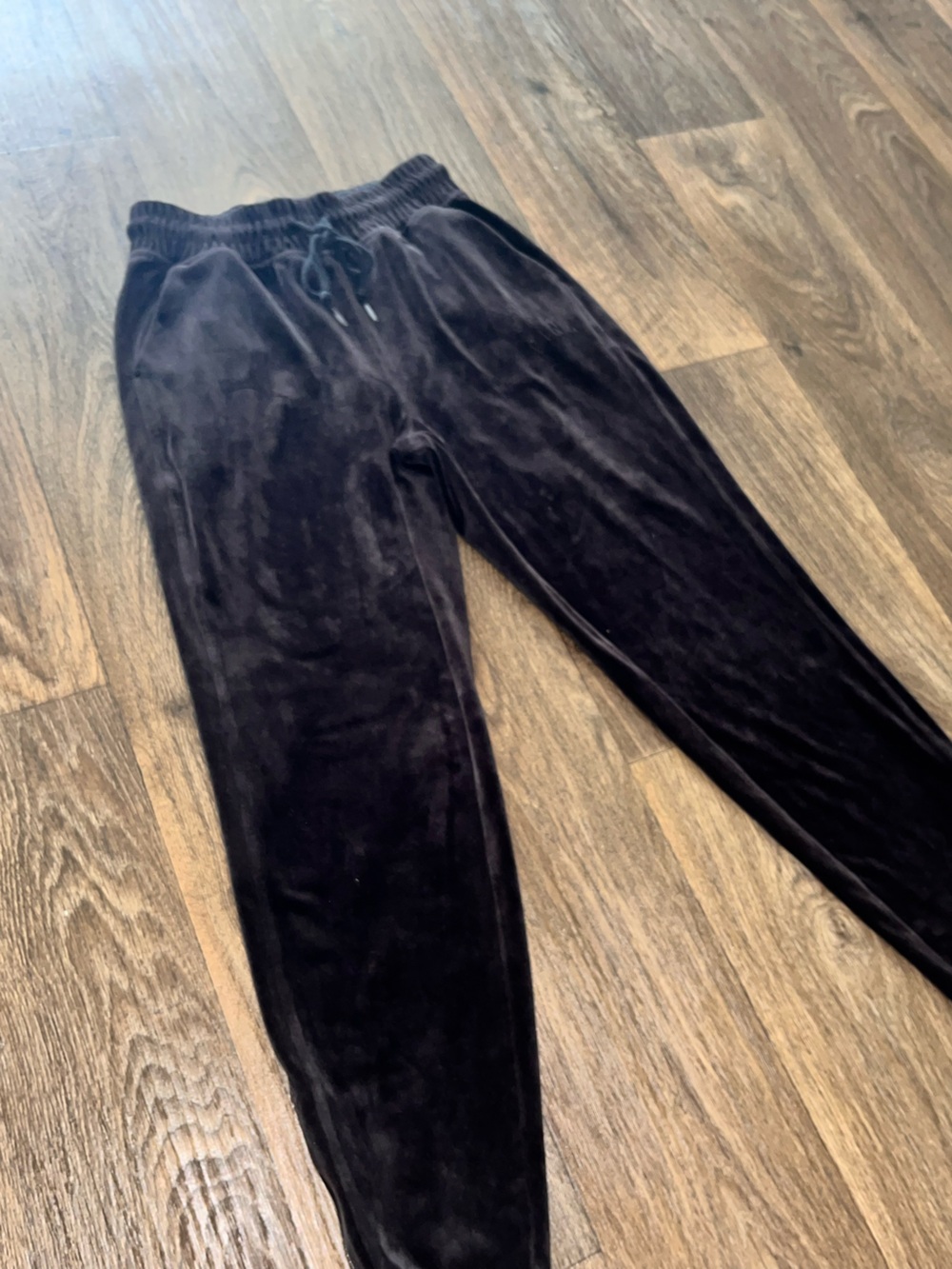 VS PINK Black Velour Joggers Sweatpants Small 406128